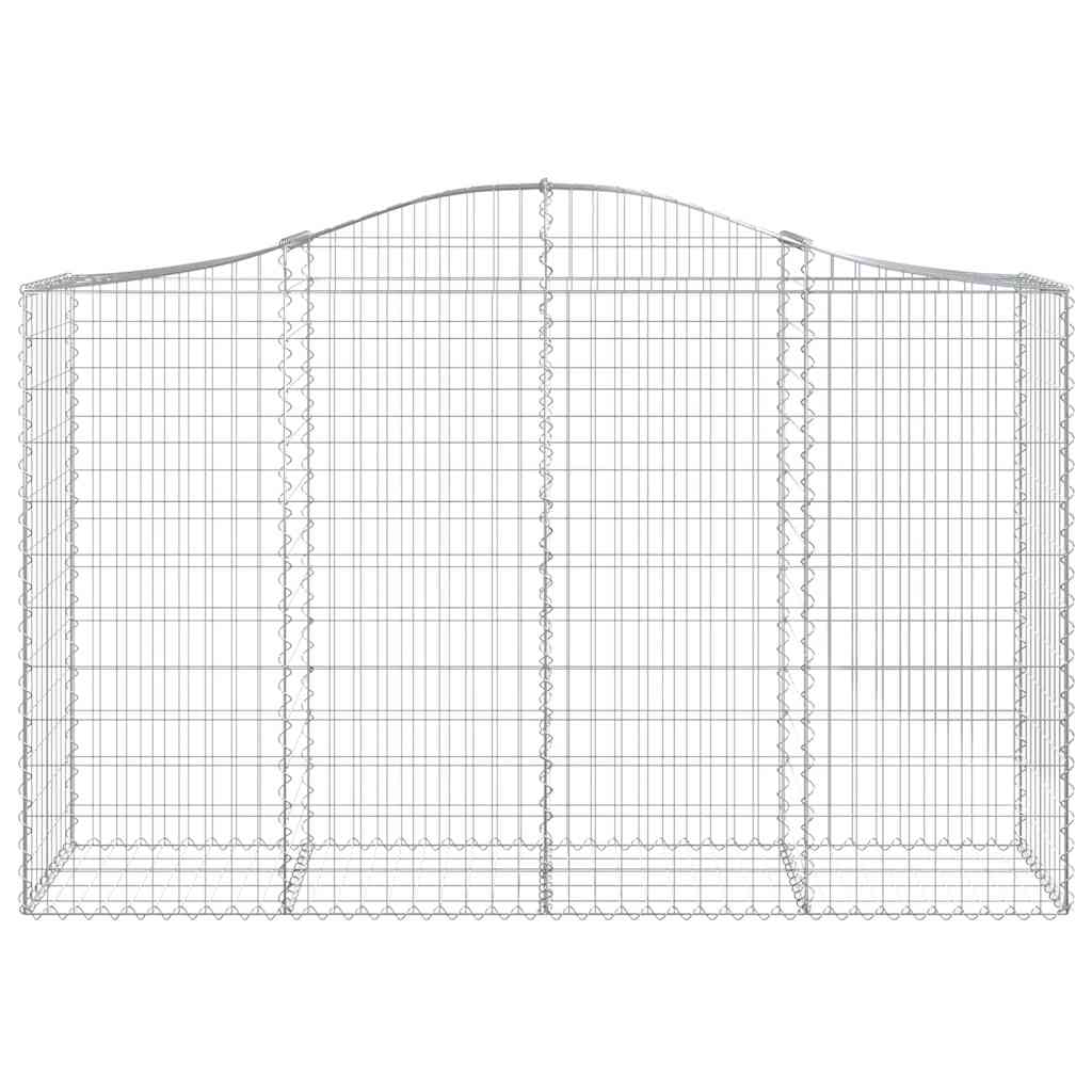 vidaXL Arched Gabion Baskets 10 pcs 200x50x120/140 cm Galvanised Iron