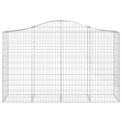 vidaXL Arched Gabion Baskets 10 pcs 200x50x120/140 cm Galvanised Iron
