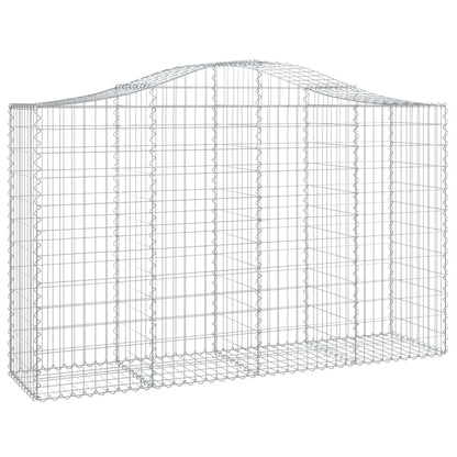 vidaXL Arched Gabion Baskets 11 pcs 200x50x120/140 cm Galvanised Iron