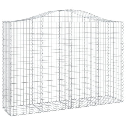 vidaXL Arched Gabion Baskets 5 pcs 200x50x140/160 cm Galvanised Iron