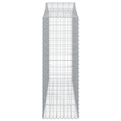 vidaXL Arched Gabion Baskets 5 pcs 200x50x140/160 cm Galvanised Iron