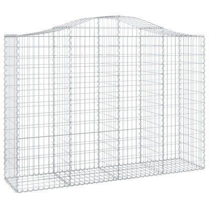 vidaXL Arched Gabion Baskets 10 pcs 200x50x140/160 cm Galvanised Iron
