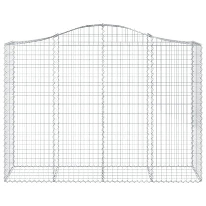 vidaXL Arched Gabion Baskets 10 pcs 200x50x140/160 cm Galvanised Iron