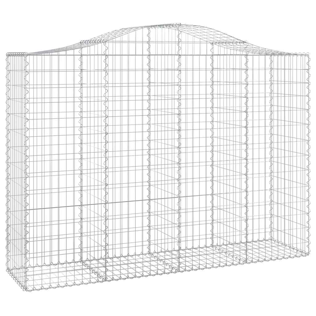 vidaXL Arched Gabion Baskets 12 pcs 200x50x140/160 cm Galvanised Iron