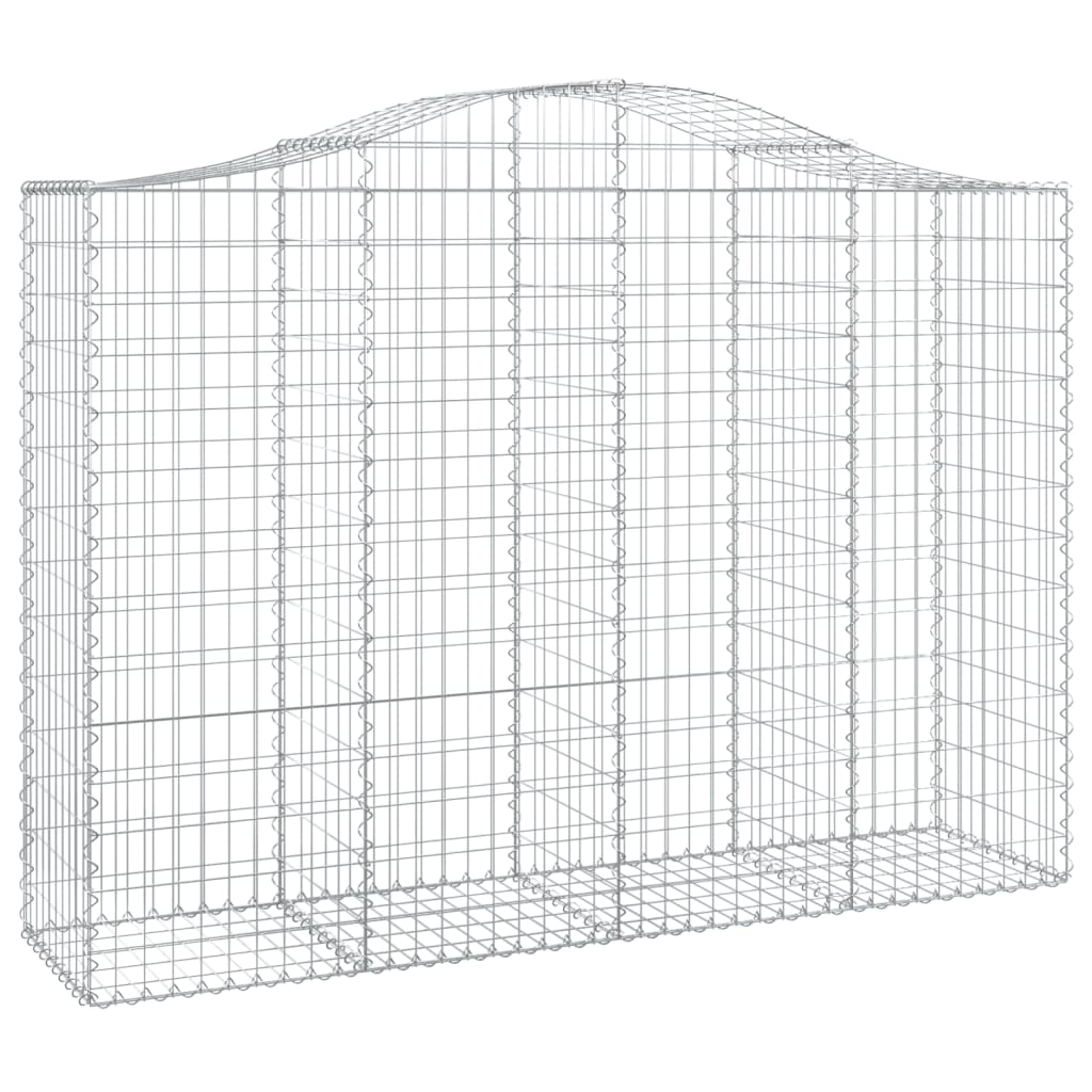 vidaXL Arched Gabion Baskets 14 pcs 200x50x140/160 cm Galvanised Iron