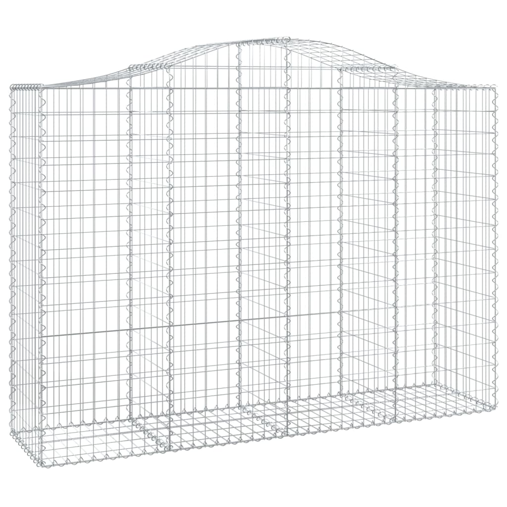 vidaXL Arched Gabion Baskets 18 pcs 200x50x140/160 cm Galvanised Iron