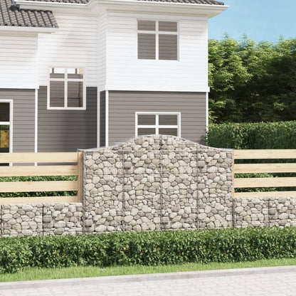 vidaXL Arched Gabion Baskets 18 pcs 200x50x140/160 cm Galvanised Iron