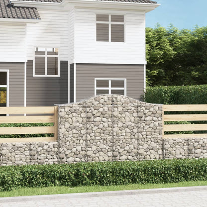 vidaXL Arched Gabion Baskets 25 pcs 200x50x140/160 cm Galvanised Iron