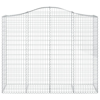 vidaXL Arched Gabion Baskets 2 pcs 200x50x160/180 cm Galvanised Iron