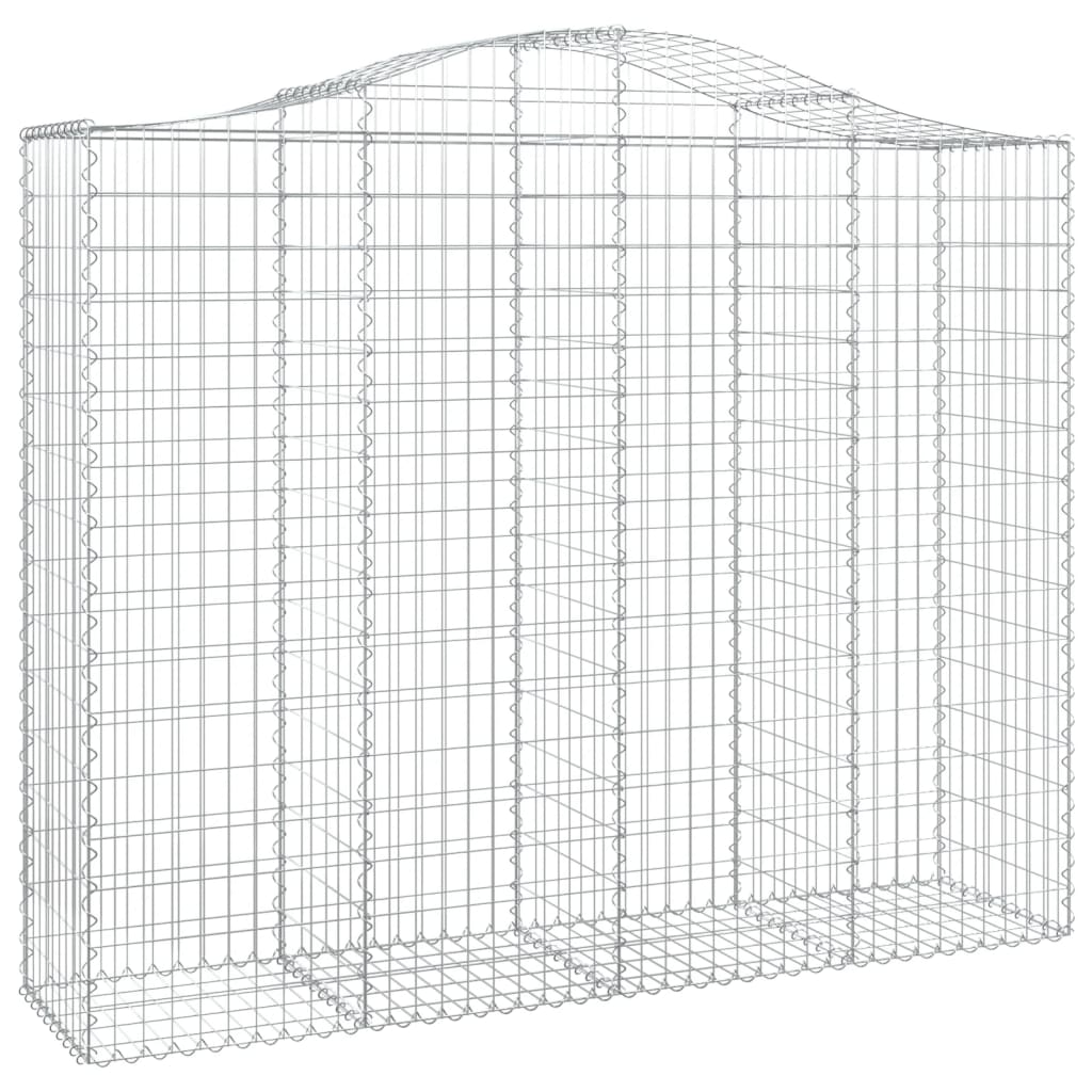 vidaXL Arched Gabion Baskets 3 pcs 200x50x160/180 cm Galvanised Iron