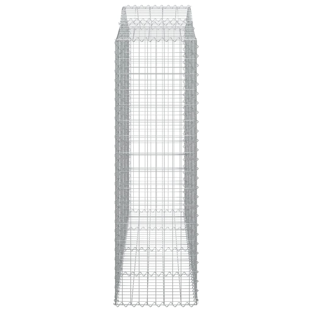 vidaXL Arched Gabion Baskets 3 pcs 200x50x160/180 cm Galvanised Iron