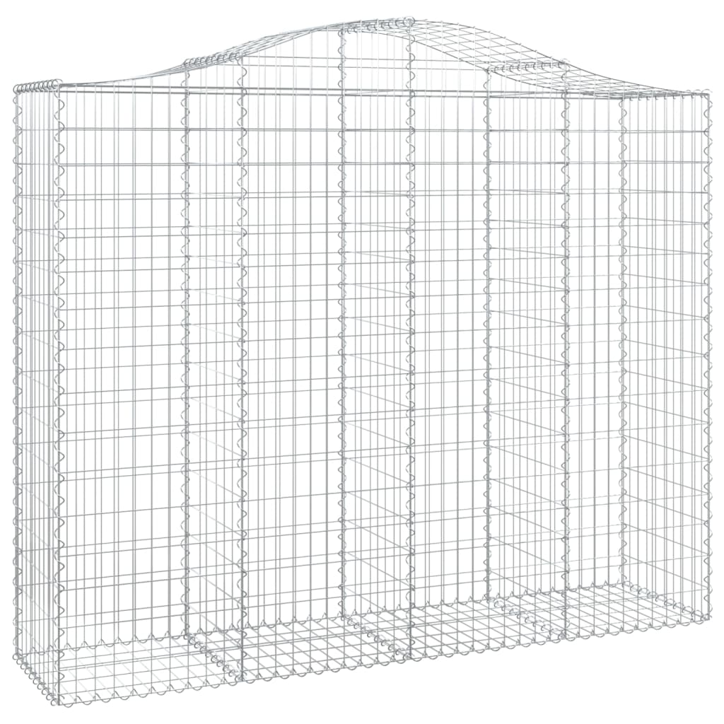 vidaXL Arched Gabion Baskets 7 pcs 200x50x160/180 cm Galvanised Iron