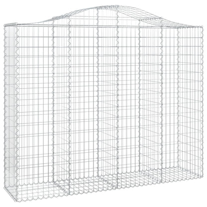 vidaXL Arched Gabion Baskets 7 pcs 200x50x160/180 cm Galvanised Iron