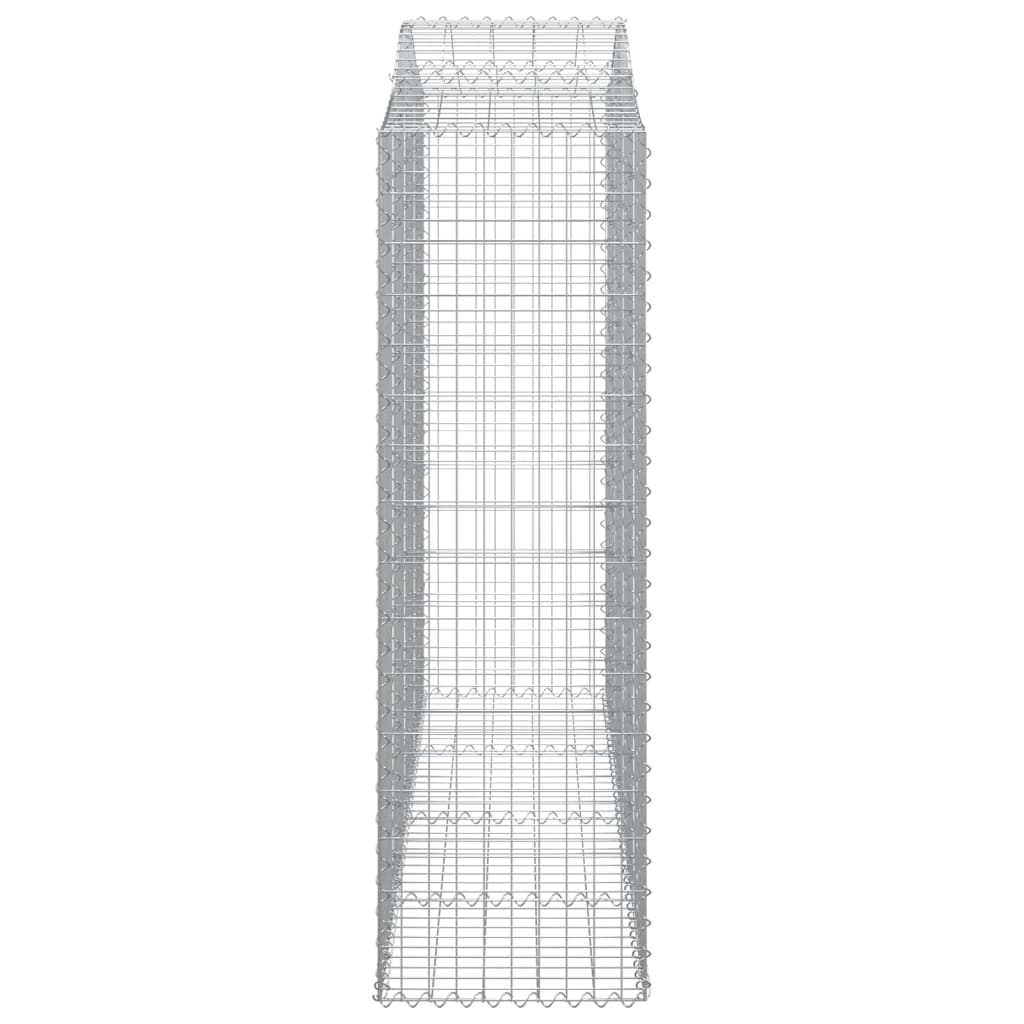 vidaXL Arched Gabion Baskets 7 pcs 200x50x160/180 cm Galvanised Iron