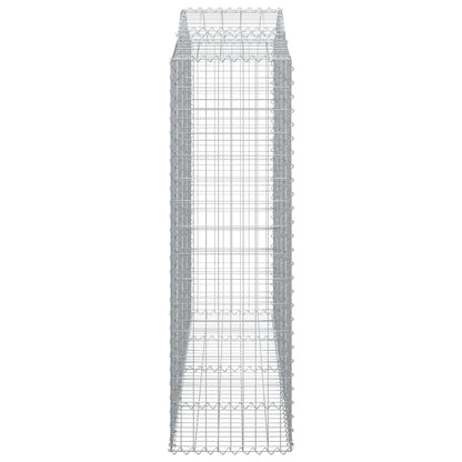 vidaXL Arched Gabion Baskets 7 pcs 200x50x160/180 cm Galvanised Iron