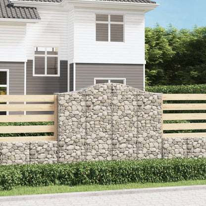 vidaXL Arched Gabion Baskets 7 pcs 200x50x160/180 cm Galvanised Iron