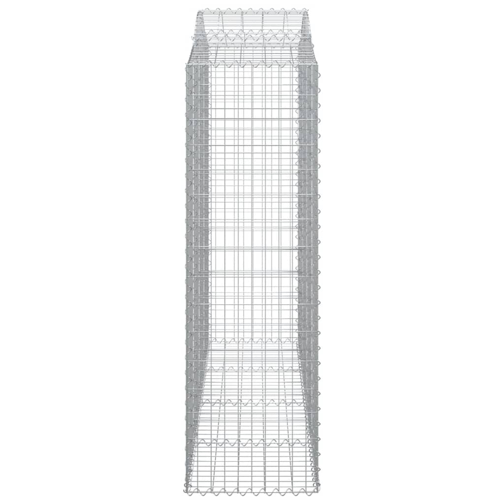 vidaXL Arched Gabion Baskets 13 pcs 200x50x160/180 cm Galvanised Iron