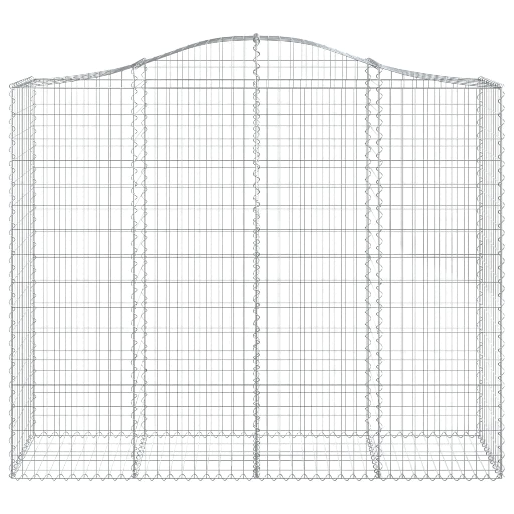 vidaXL Arched Gabion Baskets 14 pcs 200x50x160/180 cm Galvanised Iron