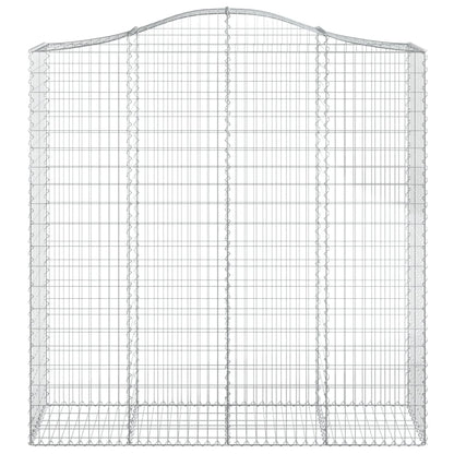 vidaXL Arched Gabion Baskets 2 pcs 200x50x200/220 cm Galvanised Iron