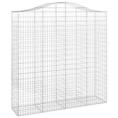 vidaXL Arched Gabion Baskets 5 pcs 200x50x200/220 cm Galvanised Iron