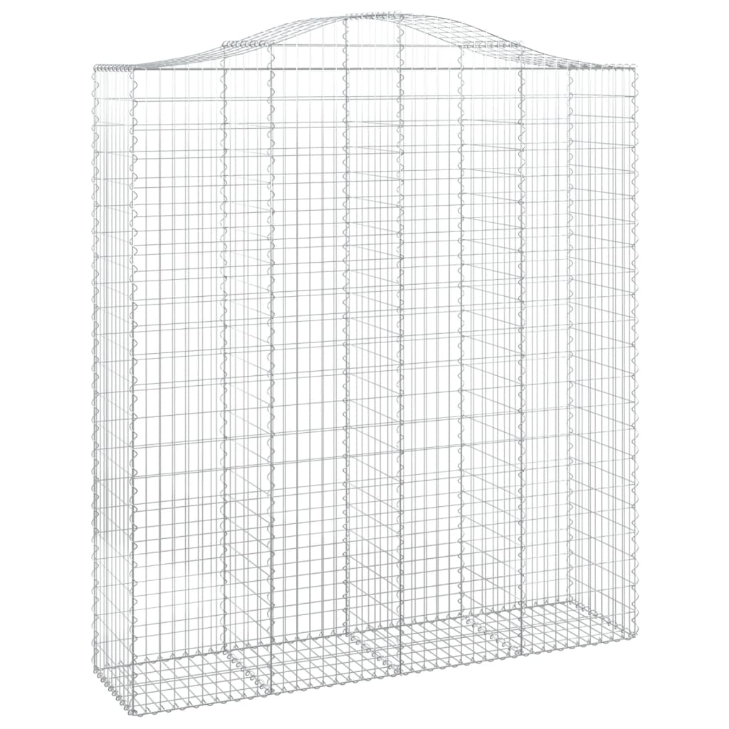 vidaXL Arched Gabion Baskets 4 pcs 200x50x220/240 cm Galvanised Iron