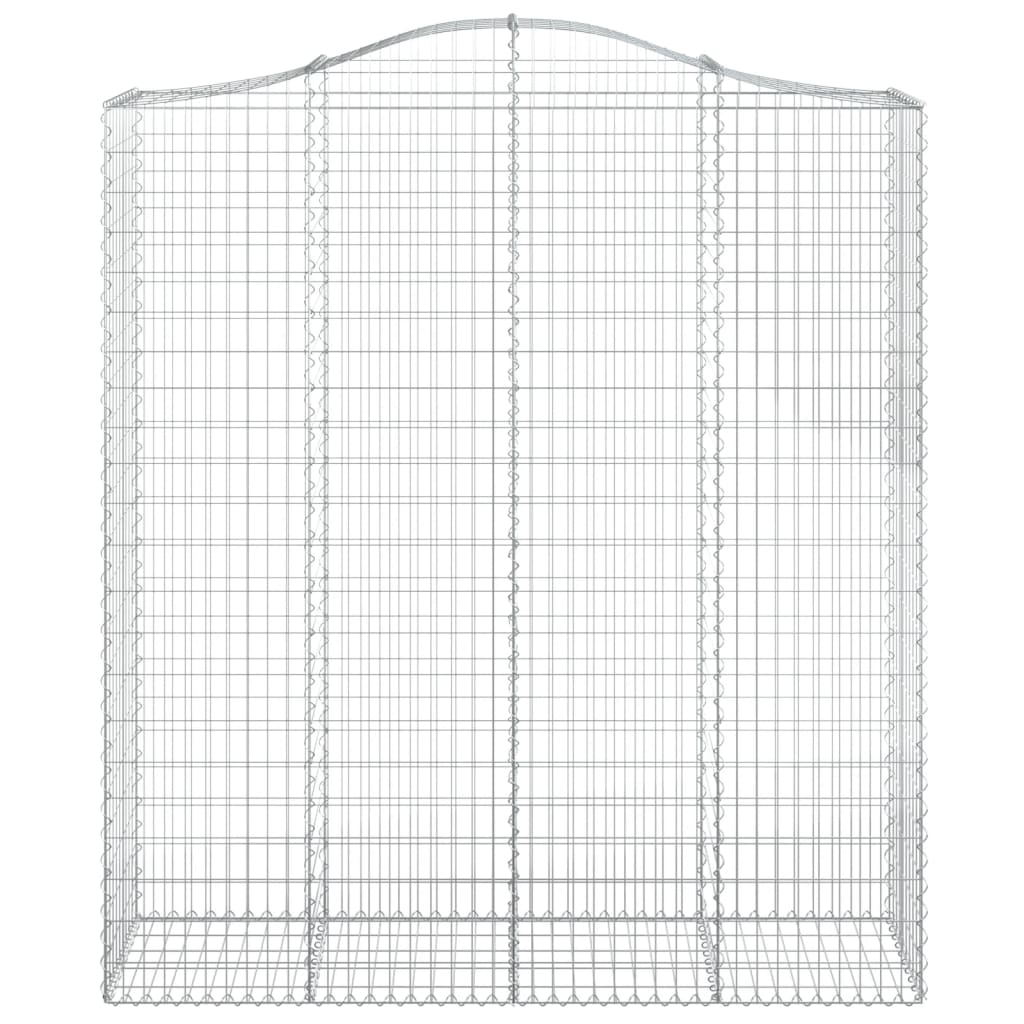 vidaXL Arched Gabion Baskets 4 pcs 200x50x220/240 cm Galvanised Iron