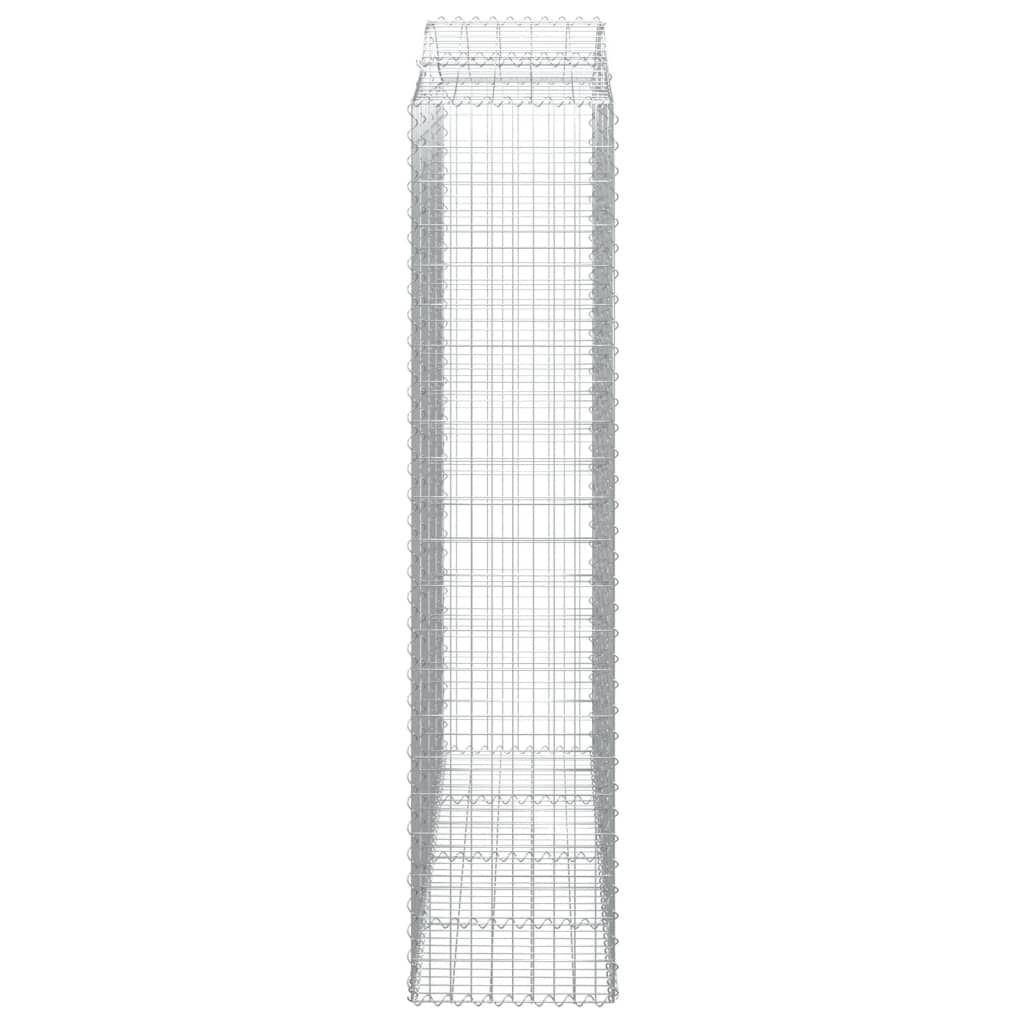 vidaXL Arched Gabion Baskets 4 pcs 200x50x220/240 cm Galvanised Iron