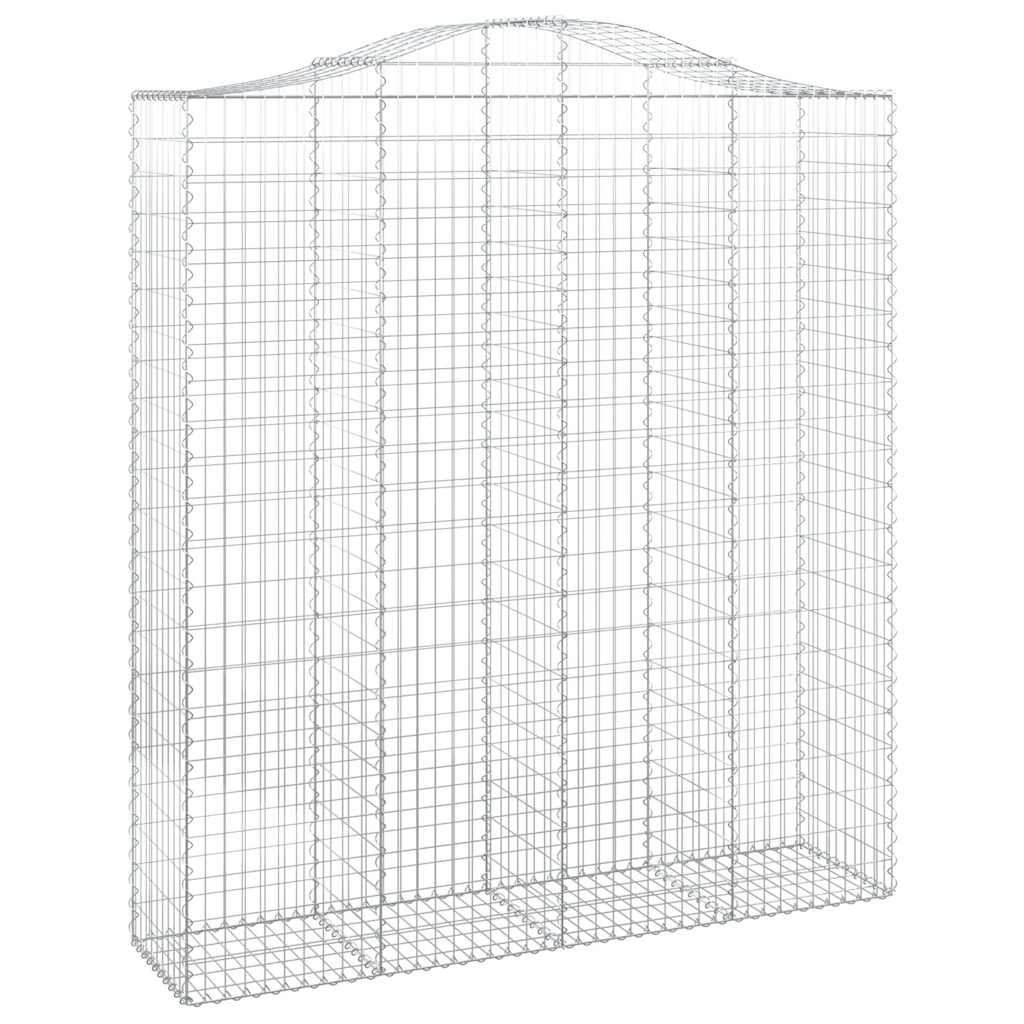 vidaXL Arched Gabion Baskets 7 pcs 200x50x220/240 cm Galvanised Iron