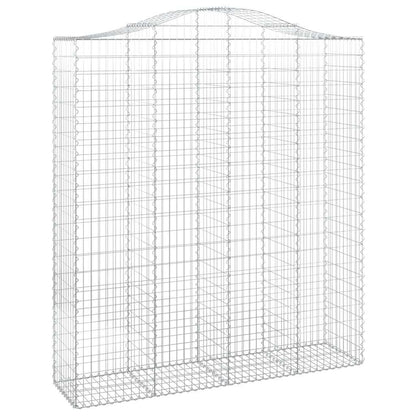 vidaXL Arched Gabion Baskets 7 pcs 200x50x220/240 cm Galvanised Iron