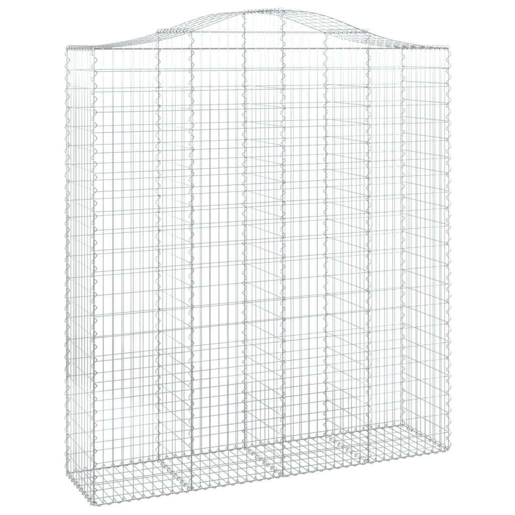 vidaXL Arched Gabion Baskets 8 pcs 200x50x220/240 cm Galvanised Iron