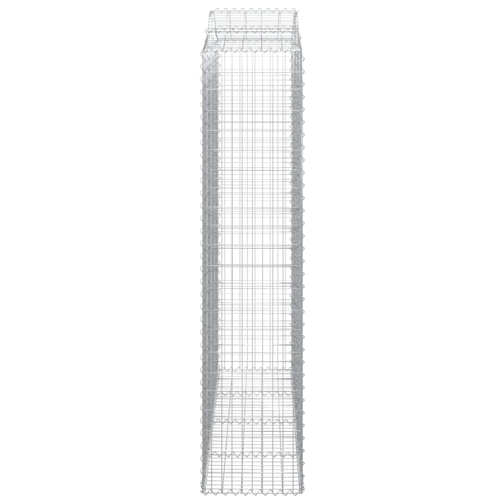 vidaXL Arched Gabion Baskets 8 pcs 200x50x220/240 cm Galvanised Iron
