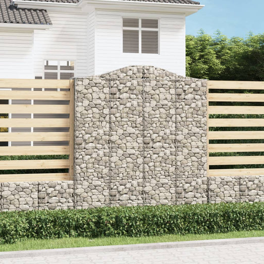vidaXL Arched Gabion Baskets 12 pcs 200x50x220/240 cm Galvanised Iron