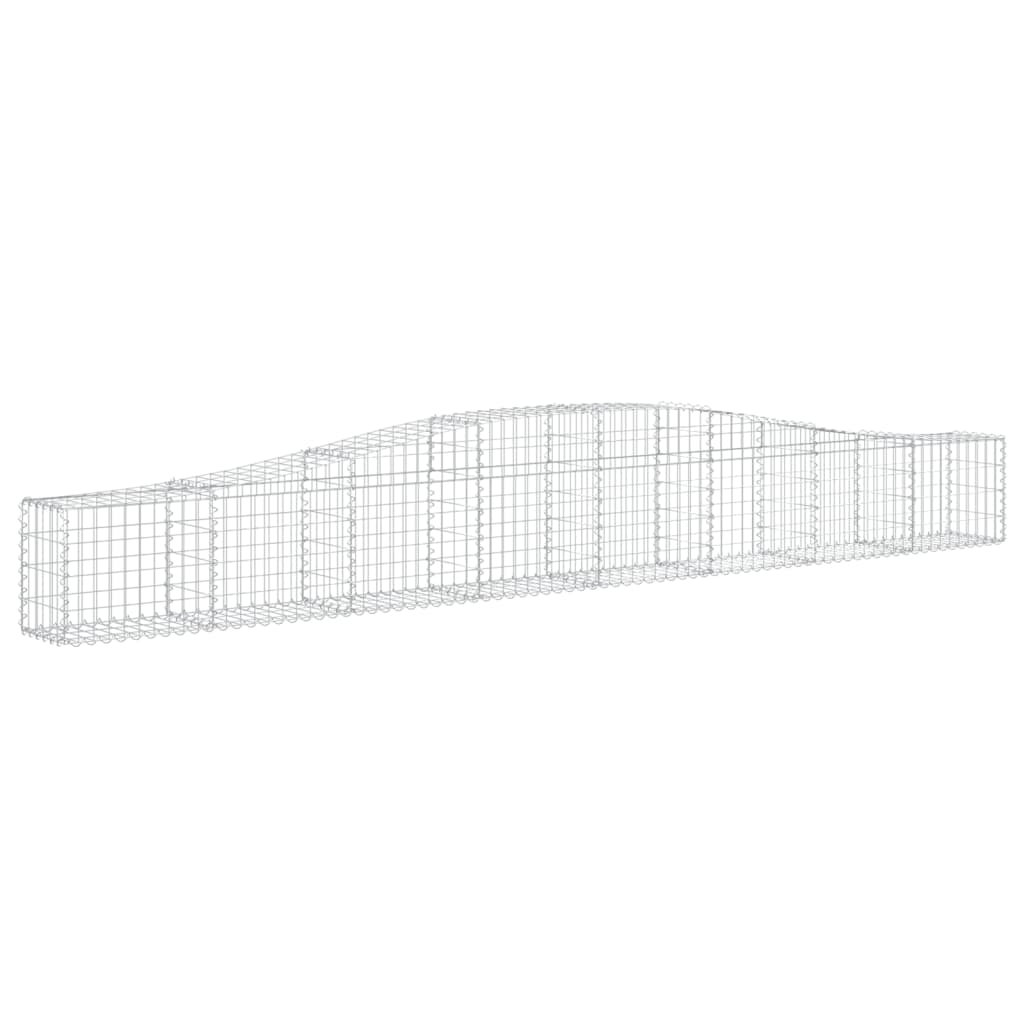 vidaXL Arched Gabion Baskets 4 pcs 400x30x40/60 cm Galvanised Iron