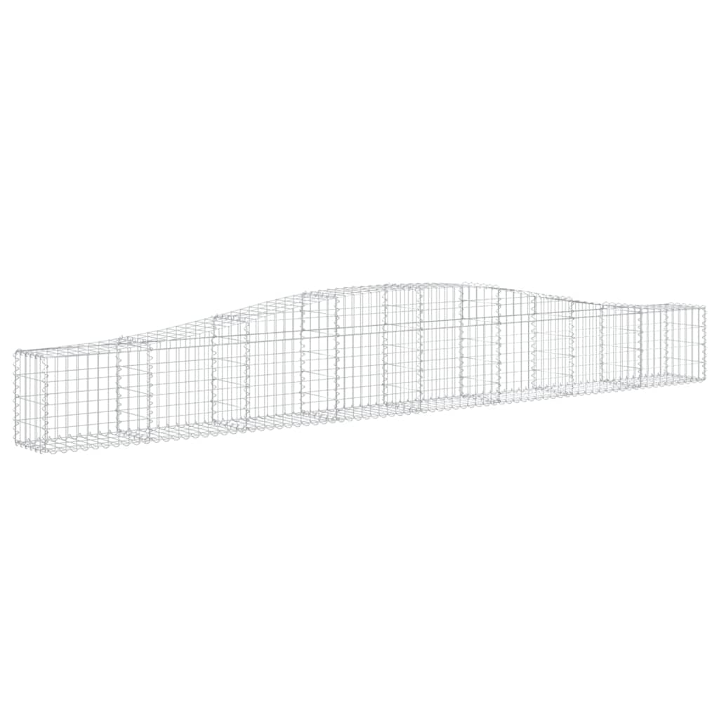 vidaXL Arched Gabion Baskets 6 pcs 400x30x40/60 cm Galvanised Iron