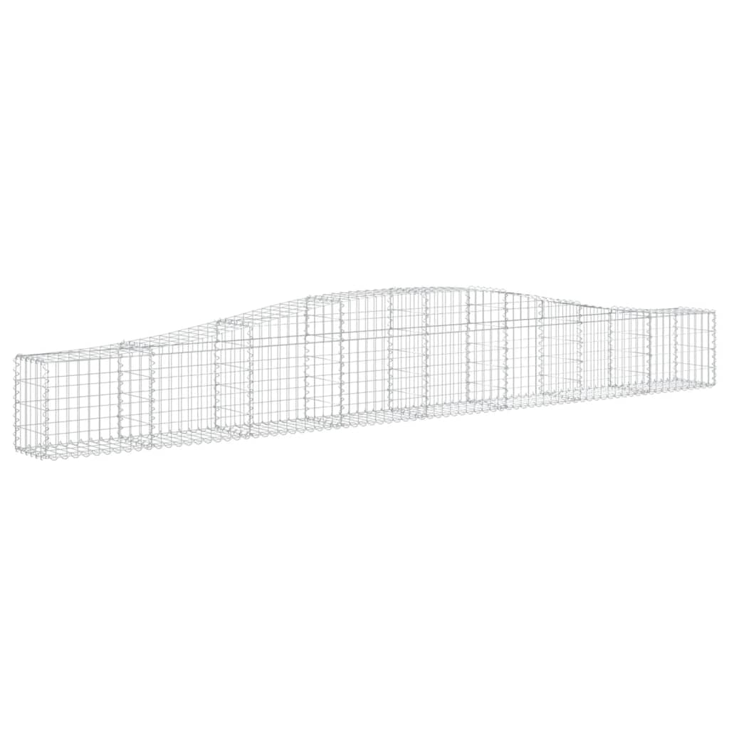 vidaXL Arched Gabion Baskets 7 pcs 400x30x40/60 cm Galvanised Iron