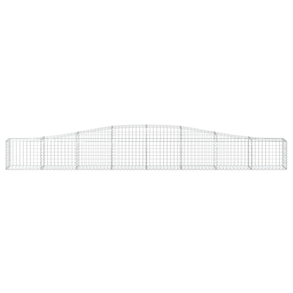 vidaXL Arched Gabion Baskets 7 pcs 400x30x40/60 cm Galvanised Iron