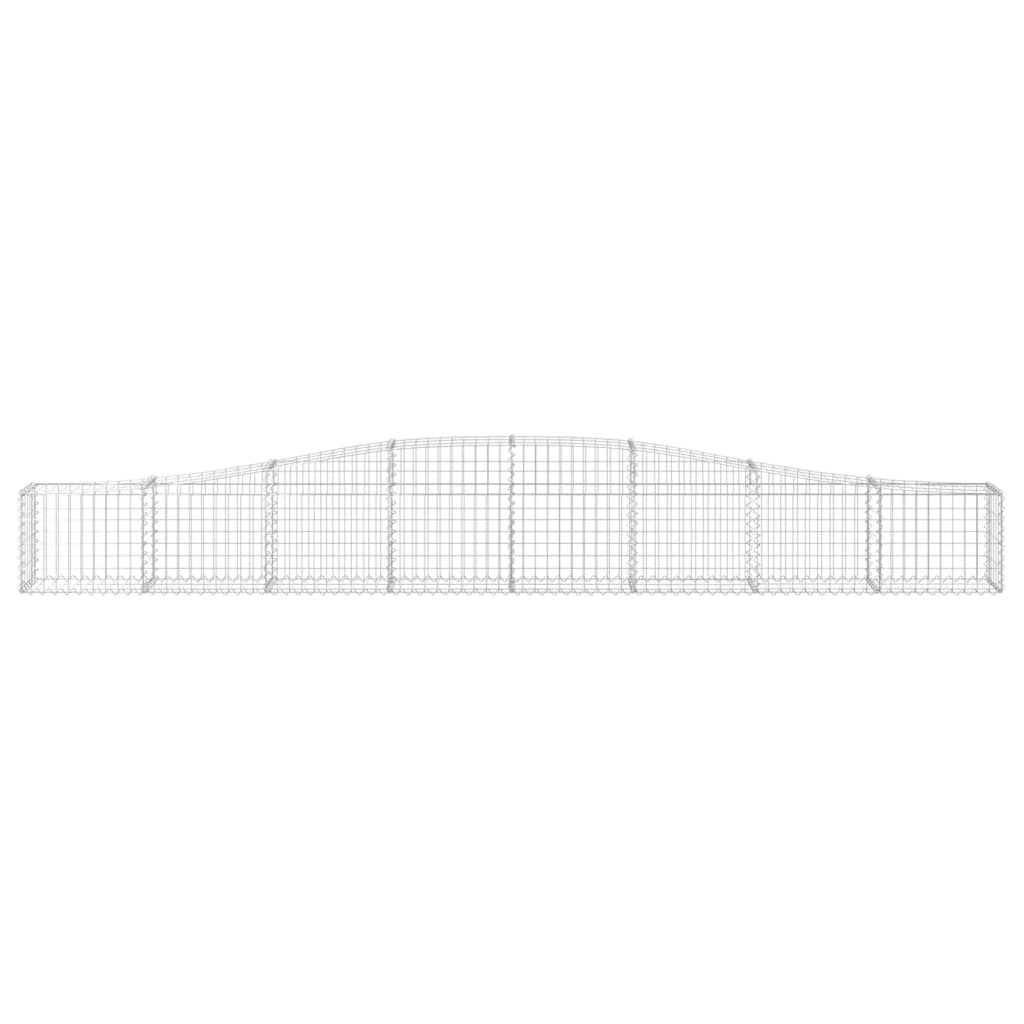 vidaXL Arched Gabion Baskets 8 pcs 400x30x40/60 cm Galvanised Iron