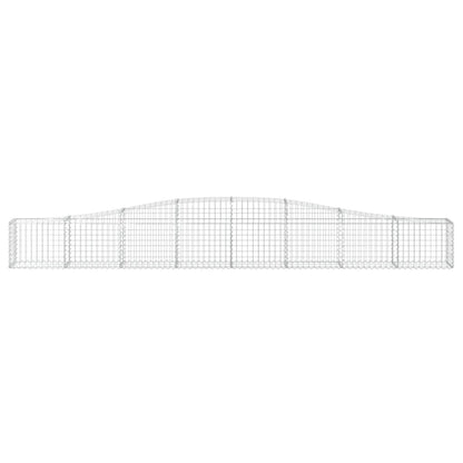 vidaXL Arched Gabion Baskets 8 pcs 400x30x40/60 cm Galvanised Iron