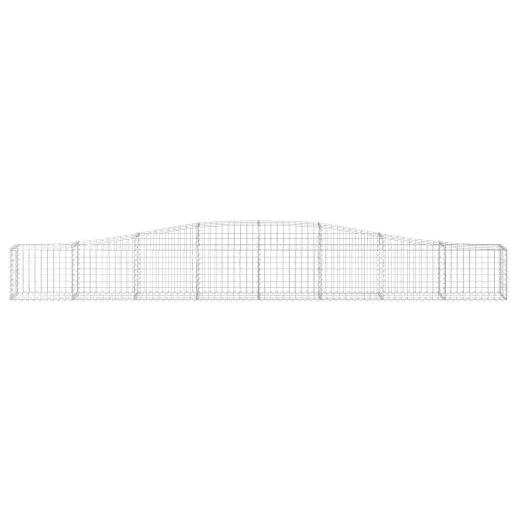 vidaXL Arched Gabion Baskets 10 pcs 400x30x40/60 cm Galvanised Iron