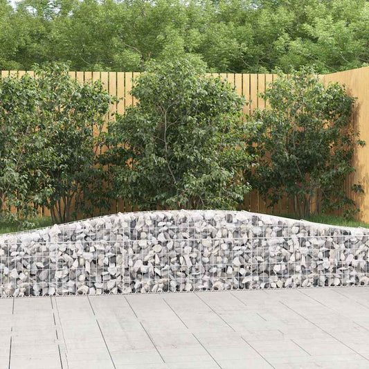 vidaXL Arched Gabion Baskets 10 pcs 400x30x40/60 cm Galvanised Iron