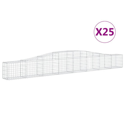 vidaXL Arched Gabion Baskets 25 pcs 400x30x40/60 cm Galvanised Iron