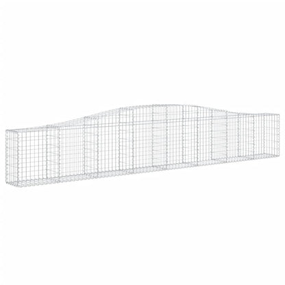 vidaXL Arched Gabion Baskets 4 pcs 400x30x60/80 cm Galvanised Iron