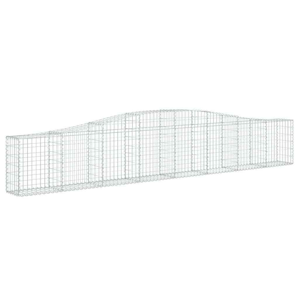 vidaXL Arched Gabion Baskets 8 pcs 400x30x60/80 cm Galvanised Iron