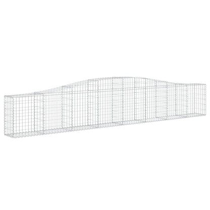 vidaXL Arched Gabion Baskets 8 pcs 400x30x60/80 cm Galvanised Iron