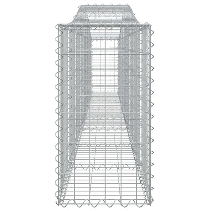 vidaXL Arched Gabion Baskets 8 pcs 400x30x60/80 cm Galvanised Iron