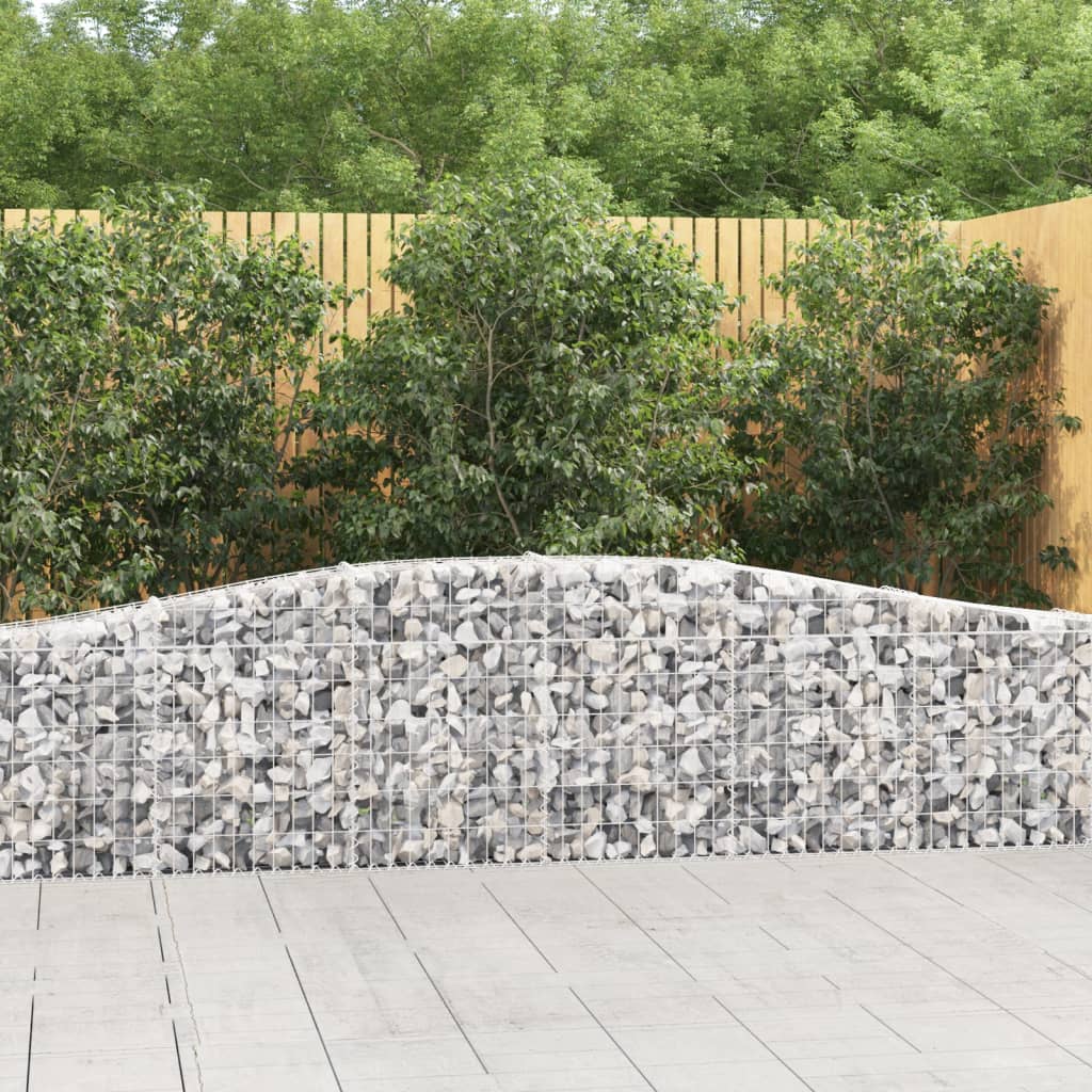 vidaXL Arched Gabion Baskets 8 pcs 400x30x60/80 cm Galvanised Iron