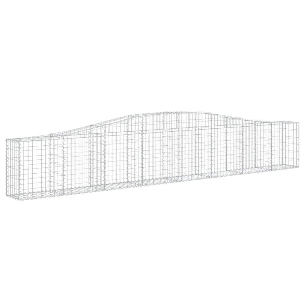 vidaXL Arched Gabion Baskets 9 pcs 400x30x60/80 cm Galvanised Iron