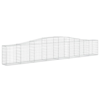 vidaXL Arched Gabion Baskets 9 pcs 400x30x60/80 cm Galvanised Iron