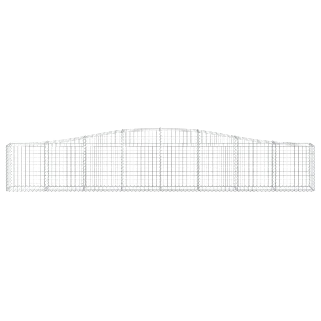 vidaXL Arched Gabion Baskets 9 pcs 400x30x60/80 cm Galvanised Iron