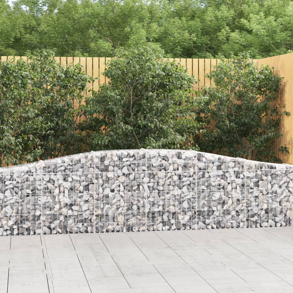 vidaXL Arched Gabion Baskets 9 pcs 400x30x60/80 cm Galvanised Iron